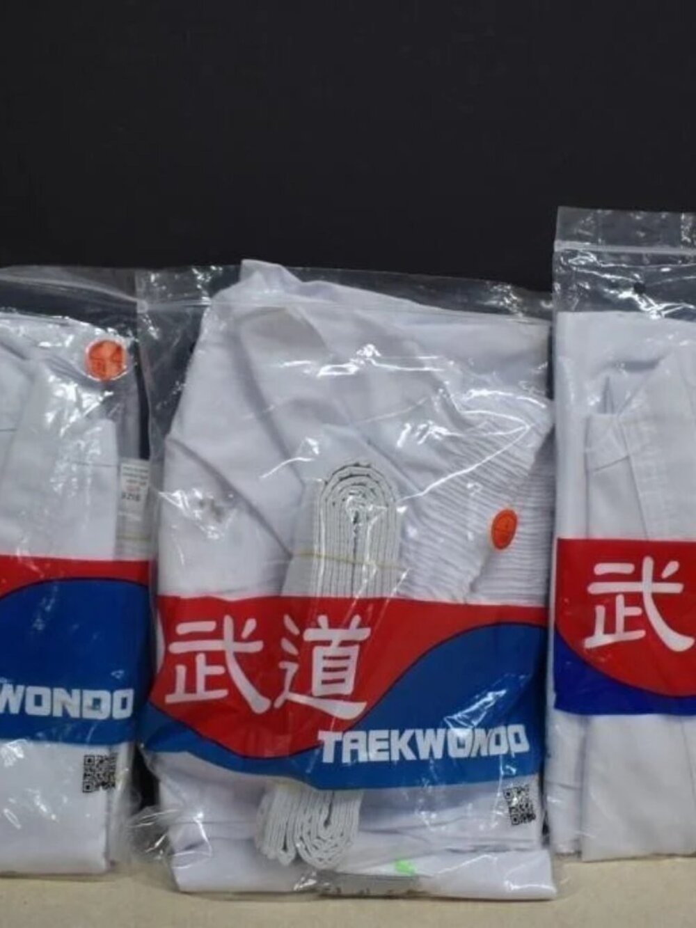 Lot of 3 New Taekwondo Uniforms White Dobok Sets + Belts (M & L)